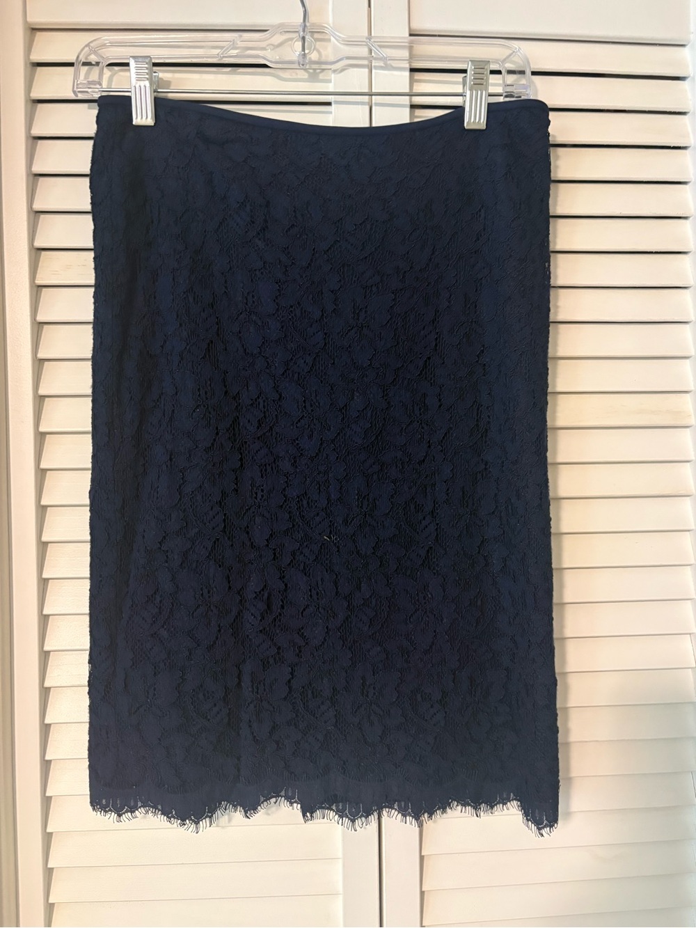 Diane Von Furstenberg Navy Lace Pencil Skirt
